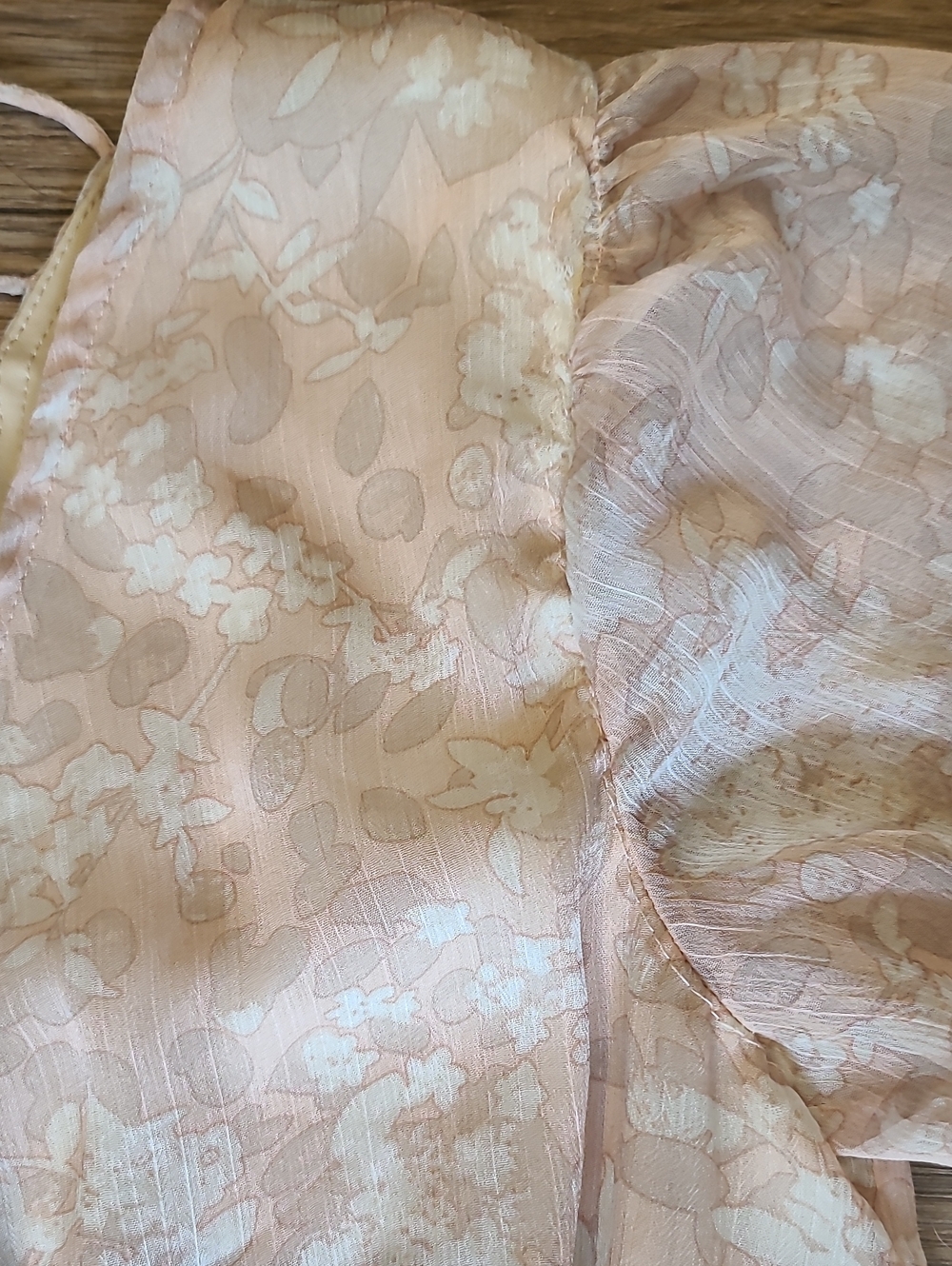 EUC. boho cottagecore floral chiffon maxi dress, Blush, Neutral, Lightweight, M - Picture 6 of 9